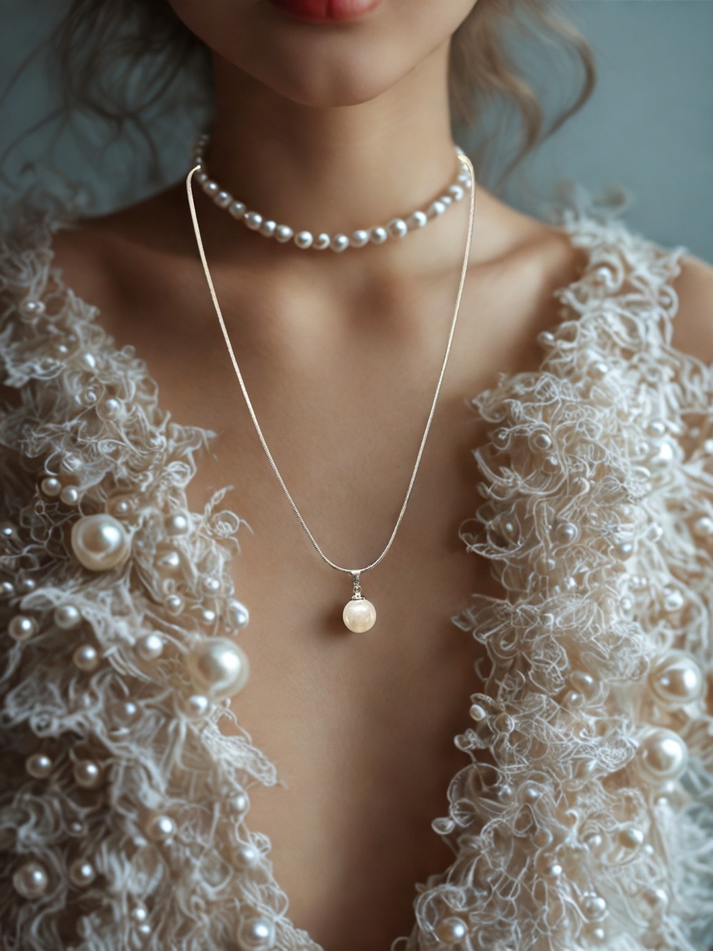 🩶Sterling Silver Snake Chain with White Faux Pearl Pendant/NWOT🩶